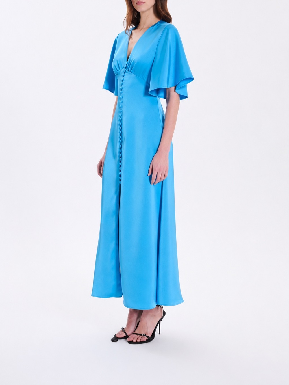 ⁠NWT Zapa Paris Blue Midi Dress French Chic Quiet Luxury FR 42 Fits Approx US 10